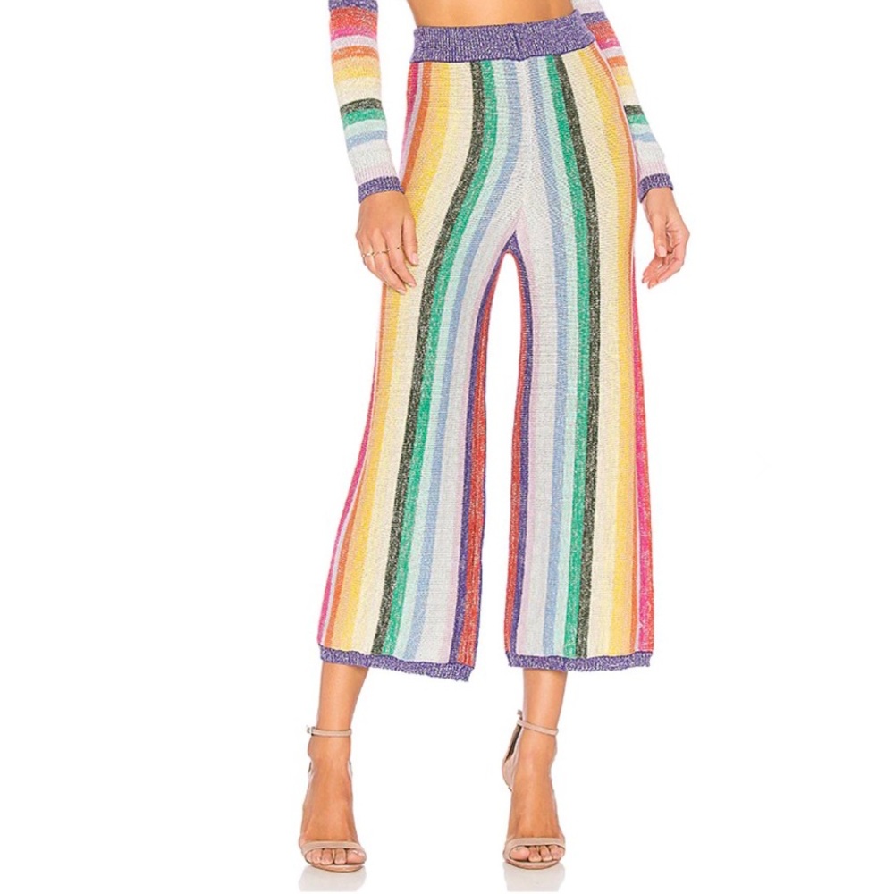 Lovers + Friends Multicolor Striped Cropped Pants